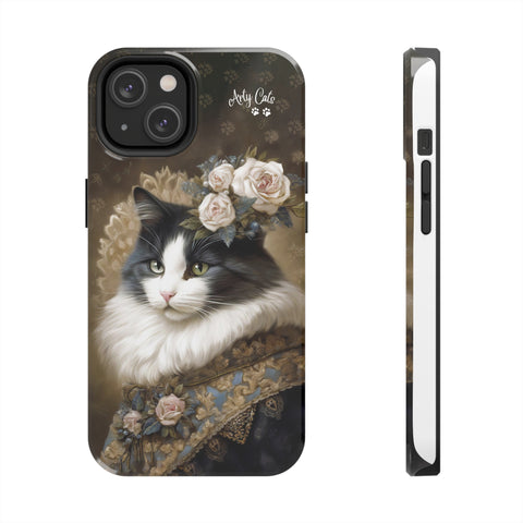 Victorian Cat with Roses, Cat iPhone case, Tough Phone Cases