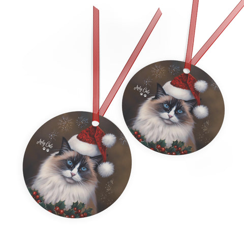 Whiskers Claus, Christmas Metal Ornaments