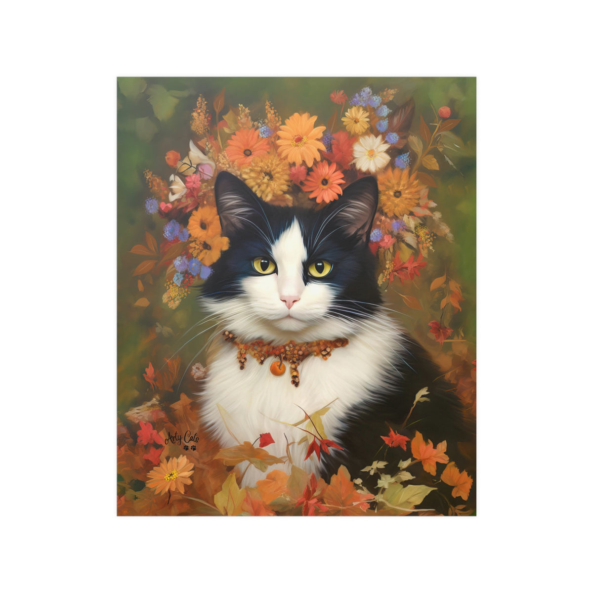 The Woodland Cat Poster, Unframed Printable Satin Poster