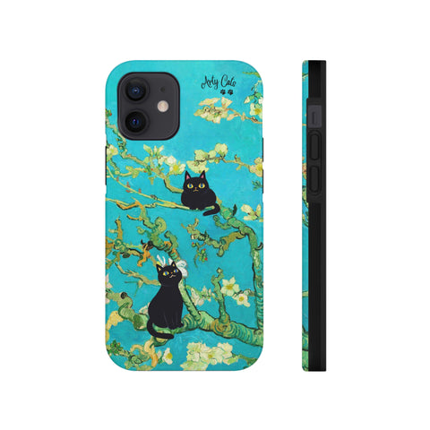 Van Gogh Almond Blossoms with Two Cats, Cat iPhone case, Tough Phone Cases