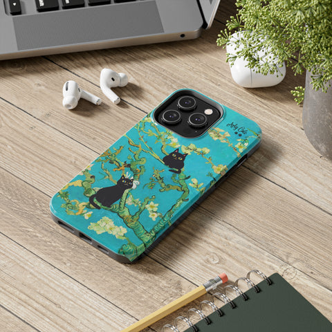 Van Gogh Almond Blossoms with Two Cats, Cat iPhone case, Tough Phone Cases