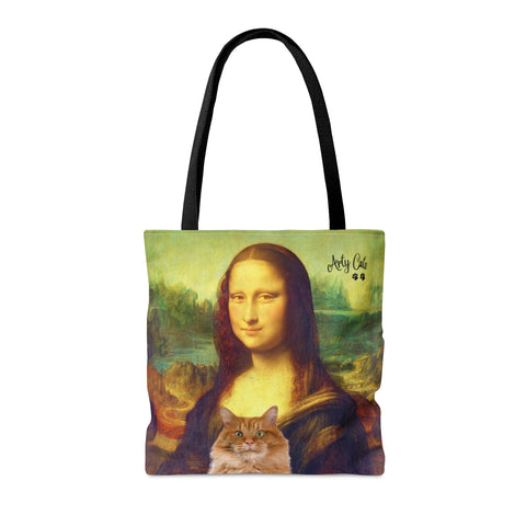 Mona Lisa with Cat, Leonardo da Vinci, All Purpose Designer Tote Bag