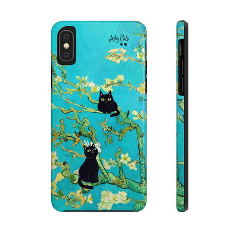 Van Gogh Almond Blossoms with Two Cats, Cat iPhone case, Tough Phone Cases