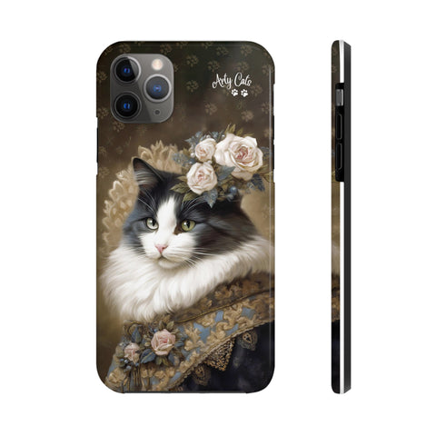 Victorian Cat with Roses, Cat iPhone case, Tough Phone Cases