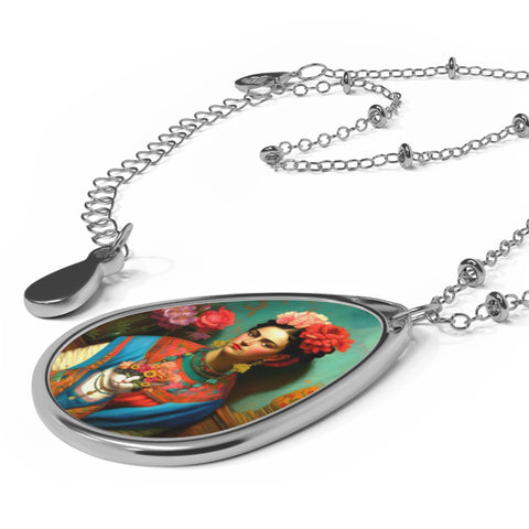 Tale of the Two Fridas Oval Necklace