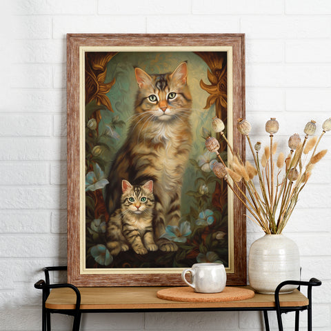 A Mothers Love,  Cat Art Poster, Unframed Printed Satin Posters (210gsm)