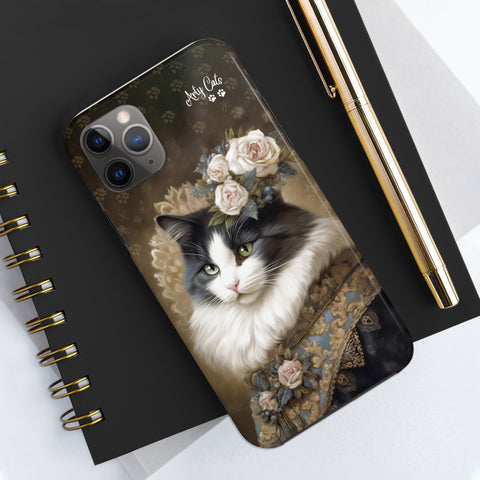 Victorian Cat with Roses, Cat iPhone case, Tough Phone Cases