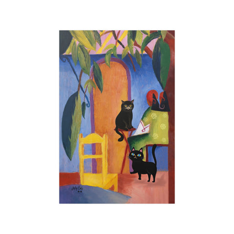 Cats at Turkish Cafe, August Macke Painting, Unframed Poster