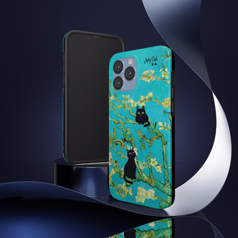 Van Gogh Almond Blossoms with Two Cats, Cat iPhone case, Tough Phone Cases