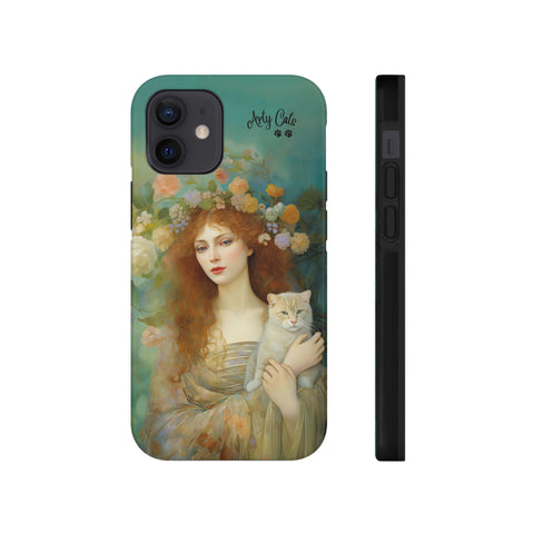 Spring's Fairy Tale, Enchanting Fairy with Her Cat iPhone case, Tough Phone Cases