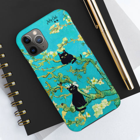 Van Gogh Almond Blossoms with Two Cats, Cat iPhone case, Tough Phone Cases