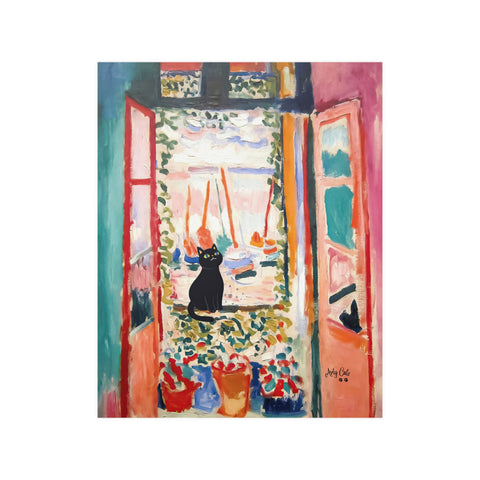 Henri Matisse The Open Window with Black Cat, Unframed Satin Poster