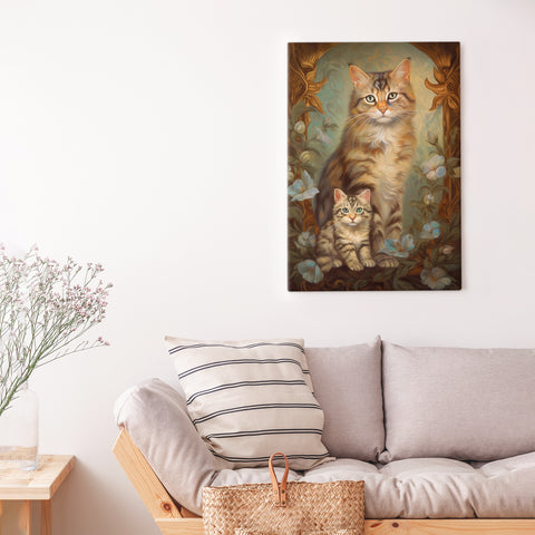 A Mothers Love,  Cat Art Poster, Unframed Printed Satin Posters (210gsm)