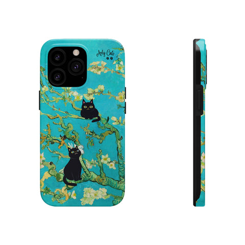 Van Gogh Almond Blossoms with Two Cats, Cat iPhone case, Tough Phone Cases