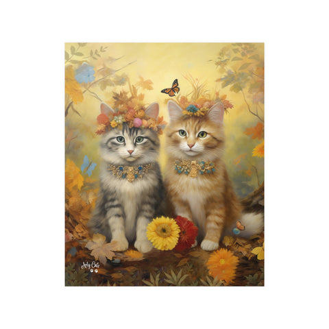 Springtime Whispers Luna and Blossom, Unframed Satin Poster Print