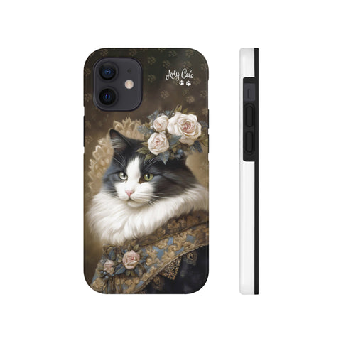 Victorian Cat with Roses, Cat iPhone case, Tough Phone Cases