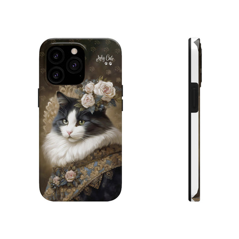 Victorian Cat with Roses, Cat iPhone case, Tough Phone Cases