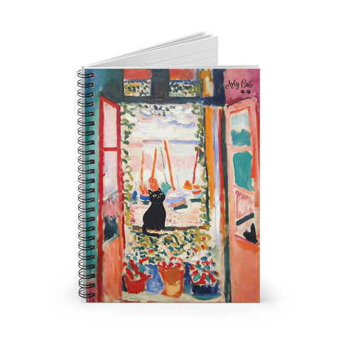 Matisse The Open Window with Cat - Spiral Notebook - Ruled Line