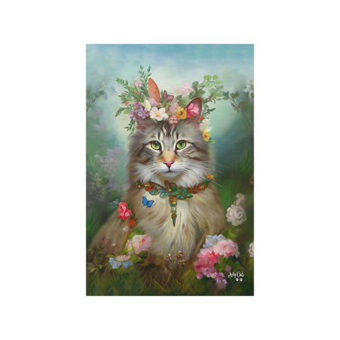 Princess Blossom, Charming Maine Coon Cat, Unframed Satin Poster Print