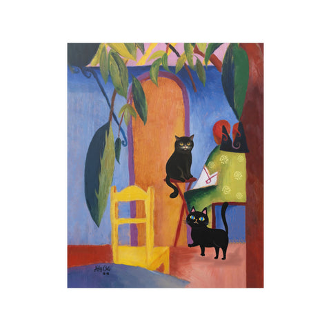 Cats at Turkish Cafe, August Macke Painting, Unframed Poster