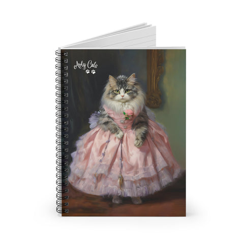 Purrfection in Pink, Stylish Kitty Couture, Spiral Notebook - Ruled Line