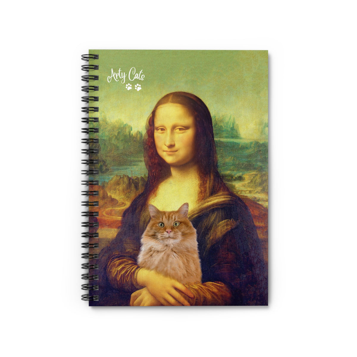 Mona Lisa's Purrfect Partner, Spiral Notebook - Ruled Line