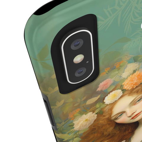 Blooming Serenity, Woman and The Cat, Cat iPhone case, Tough Phone Cases