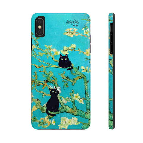 Van Gogh Almond Blossoms with Two Cats, Cat iPhone case, Tough Phone Cases