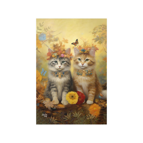 Springtime Whispers Luna and Blossom, Unframed Satin Poster Print