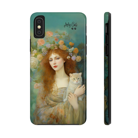 Spring's Fairy Tale, Enchanting Fairy with Her Cat iPhone case, Tough Phone Cases