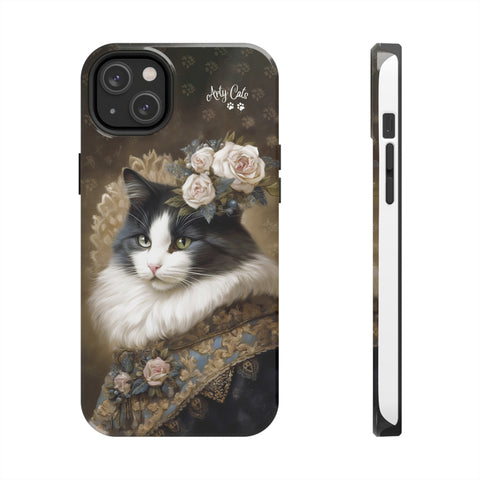 Victorian Cat with Roses, Cat iPhone case, Tough Phone Cases