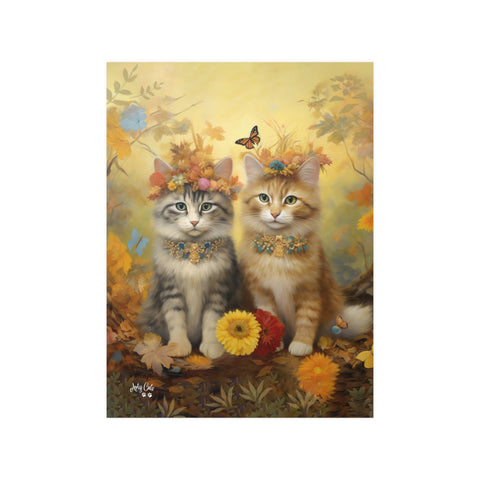 Springtime Whispers Luna and Blossom, Unframed Satin Poster Print