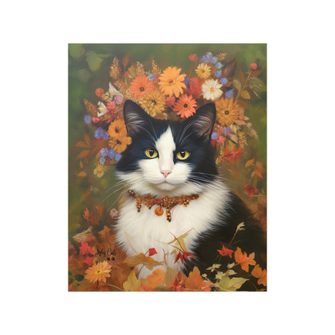 The Woodland Cat Poster, Unframed Printable Satin Poster