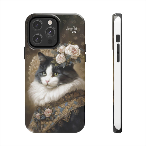 Victorian Cat with Roses, Cat iPhone case, Tough Phone Cases