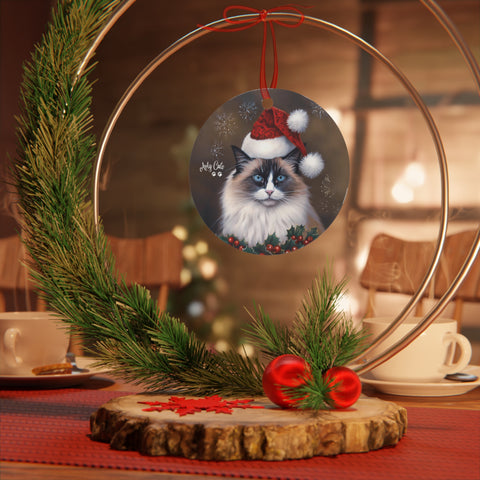 Whiskers Claus, Christmas Metal Ornaments