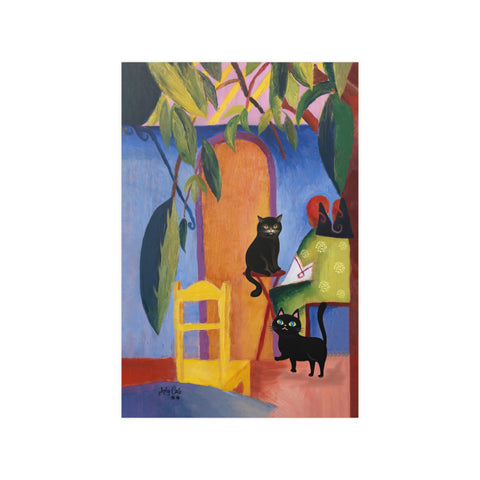 Cats at Turkish Cafe, August Macke Painting, Unframed Poster