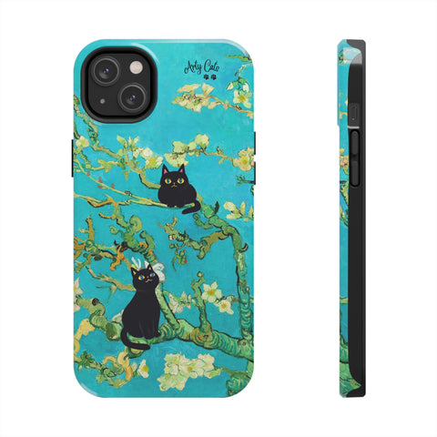 Van Gogh Almond Blossoms with Two Cats, Cat iPhone case, Tough Phone Cases