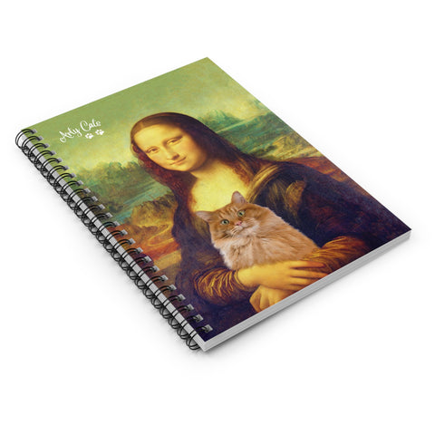 Mona Lisa's Purrfect Partner, Spiral Notebook - Ruled Line