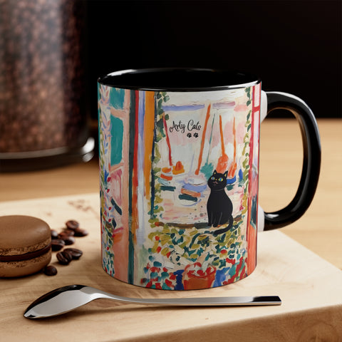 The Open Window With Cat, Henri Matisse, Accent Coffee Mug, 11oz