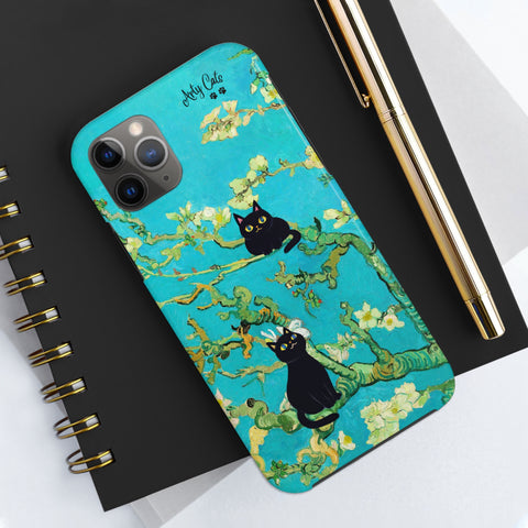 Van Gogh Almond Blossoms with Two Cats, Cat iPhone case, Tough Phone Cases