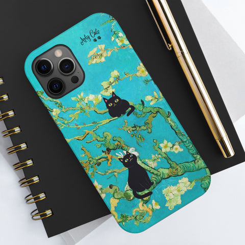 Van Gogh Almond Blossoms with Two Cats, Cat iPhone case, Tough Phone Cases