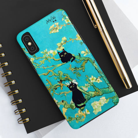 Van Gogh Almond Blossoms with Two Cats, Cat iPhone case, Tough Phone Cases