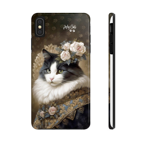 Victorian Cat with Roses, Cat iPhone case, Tough Phone Cases