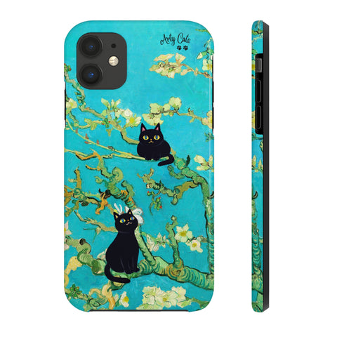 Van Gogh Almond Blossoms with Two Cats, Cat iPhone case, Tough Phone Cases