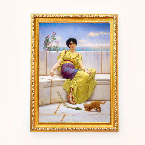 Idleness by John William Godward, Unframed Satin Poster