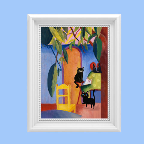 Cats at Turkish Cafe, August Macke Painting, Unframed Poster