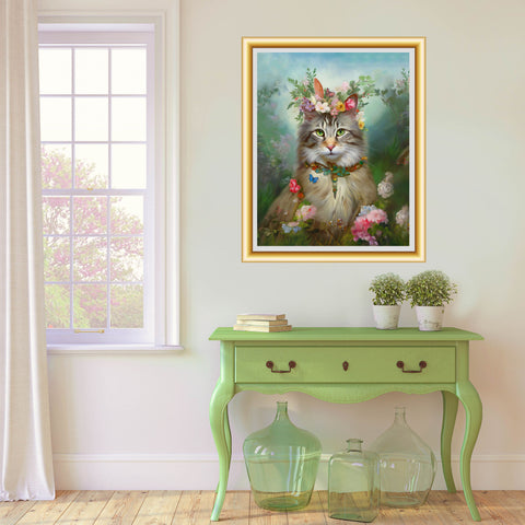 Princess Blossom, Charming Maine Coon Cat, Unframed Satin Poster Print