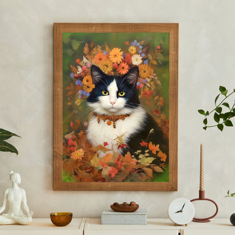 The Woodland Cat Poster, Unframed Printable Satin Poster