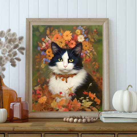 The Woodland Cat Poster, Unframed Printable Satin Poster