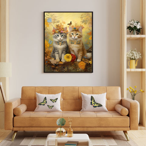 Springtime Whispers Luna and Blossom, Unframed Satin Poster Print